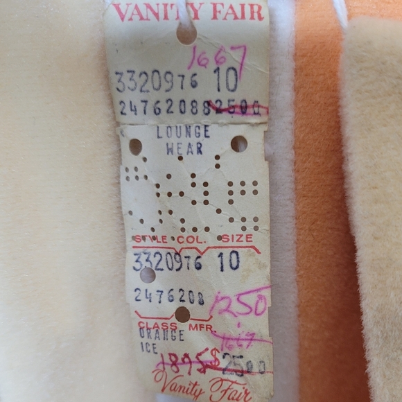 Vintage Vanity Fair Shevelva Lounge Robe Orange Ice Zip Front NWT Size 10 Dacron - Picture 9 of 9